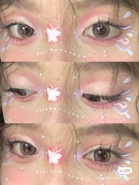 小红书ID：ky5592477 #makeup #makeupinspo #douyinmakeup #eyemakeup #makeupideas Profile Love, Mekap Mata, Cute Eye Makeup, Doll Eye Makeup, Kawaii Makeup, Douyin Makeup, Swag Makeup, Ethereal Makeup, Fairy Makeup