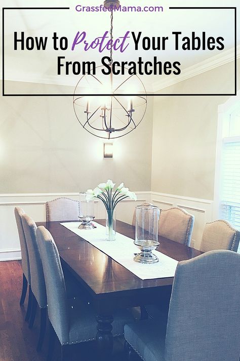 DIY!! How to Protect Your Tables From Scratches Protecting Dining Room Table, Protect Dining Table Top, Table Protector Ideas, Wooden Picnic Tables, Refinish Furniture, Wood Dining Room Table, Kitchen Updates, Kitchen Table Wood, Antique Dining Tables