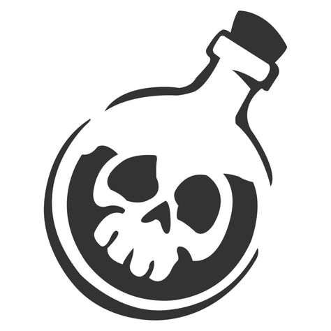 skul in bottle logo, is perfect logos, fashion, grooming, salons, media etc.Skul Logo Design Vector. Potion Logo Design, Poison Logo, Potion Lab, Spooky Logo, Potion Tattoo, Grooming Salons, Bottle Icon, Shadow Design, Poison Bottle