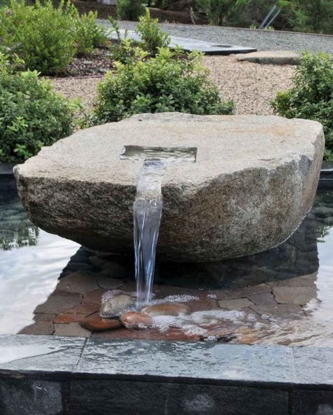 Japanese Stone Garden, Water Fountain Garden, Zen Water Fountain, Modern Zen Garden, Bamboo Water Fountain, Boulder Garden, Modern Japanese Garden, Garden Board, Japanese Rock Garden