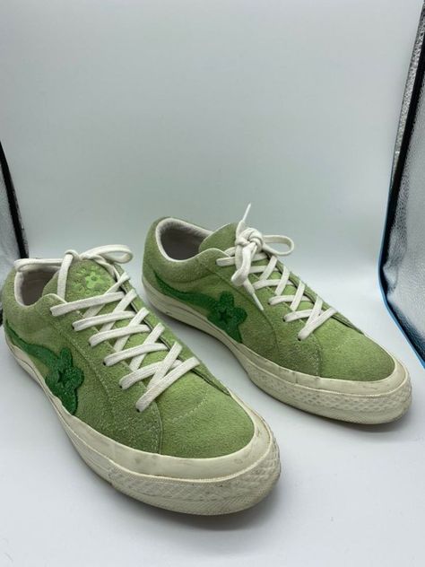 Tyler The Creator Shoes, Le Fleur Shoes, Golf Le Fleur Shoes, Golf Le Fleur Converse, Tyler The Creator Golf, Stunning Shoes, Green Sneakers, Hype Shoes, Shoe Inspo