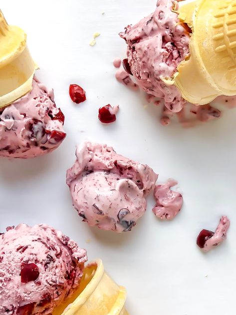 Sour Cherry Ice Cream, Cuisinart Ice Cream Maker Recipes, Cherry Ice Cream Recipe, Sweet Cream Ice Cream, Types Of Ice Cream, Cuisinart Ice Cream, Cuisinart Ice Cream Maker, Blueberry Ice Cream, Cherry Ice Cream