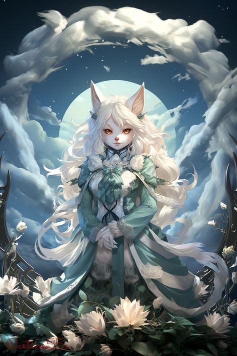 The sweet magic of the nine-tailed fox goddess in a very special beautiful setting. Generated by human creation AI of my own, for a great moment of a beautiful story in ancient tales. Fox Goddess, Human Creation, Sweet Magic, Nine Tailed Fox, Beautiful Story, The Nines, Beautiful Stories, The Sweet, Fox