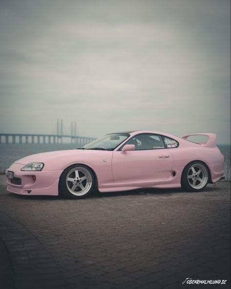 Pink Supra, Pink Supra Mk4, Car Girlfriend, Toyota Supra Mk4, Sports Car Wallpaper, Pink Car, Street Racing Cars, Street Racing, Nissan Gt-r