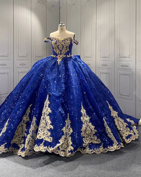 Royal Blue Quinceanera Dress Off Shoulder Lace Appliques Birthday Party Gowns Crystal Sweetheart Neck Sequin Girls Ball Gown Sweet 16 Dresses #bluedress #15años #girl #quincedress Sweet 16 Blue Dresses, Quinceanera Dresses Blue And Gold, Blue Quinceanera Theme, Ball Gown Sweet 16, Blue Quinceanera Dress, Royal Blue Quinceanera Dresses, Quinceanera Stuff, Royal Blue Quinceanera, Blue Quinceanera