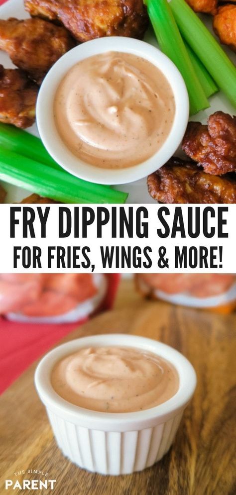 Make an easy Fry Sauce recipe that's just like Freddy's! This copycat recipe is the best dipping sauce for french fries, tater tots, onion rings, wings, and more! It's more than a dip for fries! You need mayo, ketchup, and a secret ingredient for this zesty homemade sauce! Fried Pickle Sauce, Onion Rings Dipping Sauce, Sauce For French Fries, Chicken Wing Dipping Sauce, Onion Ring Sauce, French Fry Sauce, Fry Sauce Recipe, Sauce Burger, Easy Dipping Sauce