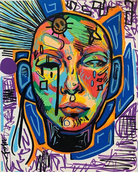 Posca Pen Canvas Art, Posca Abstract Art, Posca Pens Ideas, Abstract Posca Art, Posca Pen Drawings, Posca Pens Art Drawings, Posca Pens Art Ideas, Alex Konahin, Oil Pastel Abstract Art