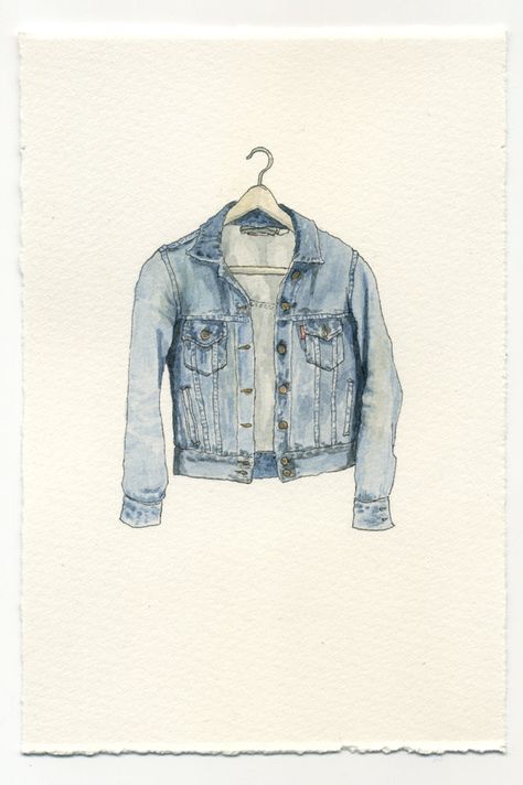 Ephemera Friends - via http://anthropologie.tumblr.com/ Moda Denim, Design Drawings, Urban Sketching, Art And Illustration, Illustration Sketches, A Drawing, Fashion Sketches, Fashion Drawing, Watercolor Illustration