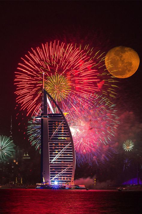 What Inspires... Dubai New Year, Billionaire Club, Burj Al Arab, Dubai City, Fireworks Display, New Year Party, City Wallpaper, City Aesthetic, Beautiful Places To Travel