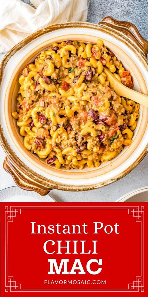 Instant Pot Chili Mac, Pasta Chili, Instant Pot Chili, Chili Mac Recipe, Chili Mac And Cheese, College Food, Fantastic Recipes, Hearty Comfort Food, Chili Mac