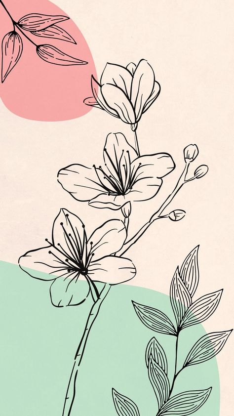 Boho Line Art Painting, Boho Art Painting, American Traditional Tattoo Ideas, Traditional Tattoo Ideas, Armband Tattoos, Boho Painting, Flower Art Drawing, Wall Painting Decor, Wall Drawing