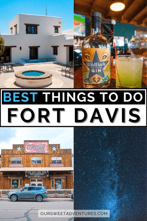 Fort Davis is one of the best destinations in West Texas. You need to plan a full weekend because there are so many fun things to do in Fort Davis. From hiking to stargazing, visiting a winery, walking through a cactus botanical garden, and more. My guide has everything you need to know to have the perfect weekend getaway in Fort Davis. #FortDavis #TexasTravel #WestTexas | Texas | Things to Do | Travel | McDonald Observatory | Davis Mountains | National Historic Site | Fort Davis Texas, Alpine Texas, Fort Davis, Texas Things, Visit Texas, Texas Places, Texas Roadtrip, Big Bend National Park, West Texas