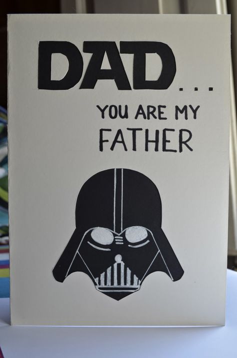 Painting For Father's Day, Star Wars Fathers Day Cards, Fathersday Gift Diy, Fathersday Card Idea, Dads Birthday Card Ideas, Fathers Day Cards Diy, Star Wars Fathers Day, Diy Star Wars Gifts, Father's Day Painting