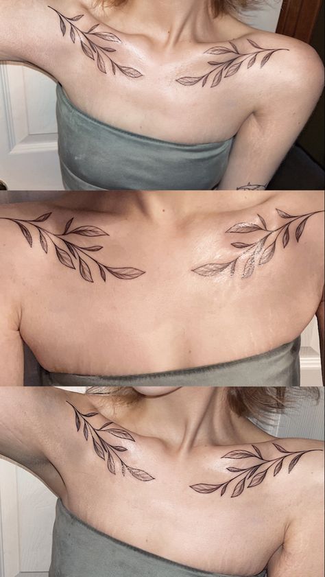 Under Collar Bone Tattoos, Collar Tattoo, Plant Tattoos, Earthy Tattoos, Collarbone Tattoo, Small Shoulder Tattoos, Bone Tattoo, Creative Tattoo Ideas, Crazy Tattoos