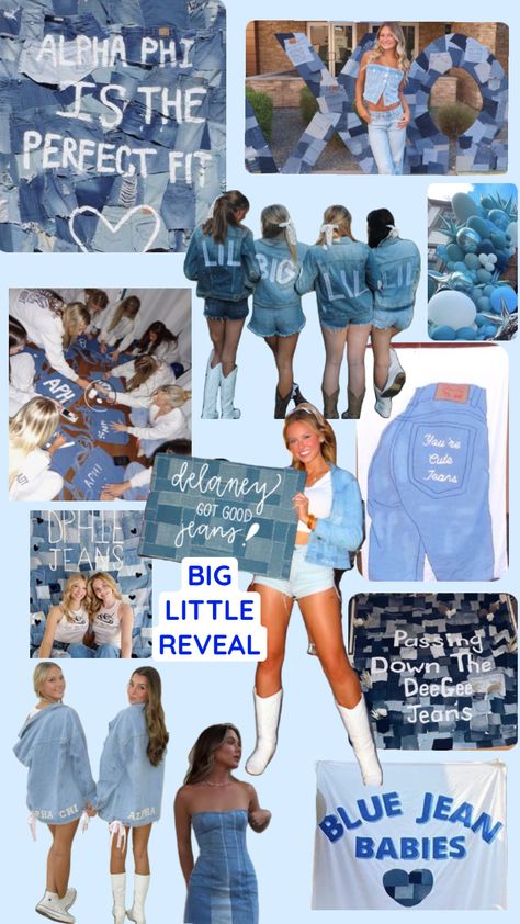 Sorority Big Little Reveal - You’ve Got Good Jeans, You’re cute Jeans, Blue Jean Baby. 💙🦋🧢👖#jeans #jeanshorts#denim #denimondenim #gotgoodjeans #goodgenes #sorority #biglittlereveal Sorority Big Little Reveal, Sorority Recruitment Themes, Big Little Sorority Shirts, Big/little Baskets, Sorority Themes, Recruitment Themes, Good Jeans, Sorority Events, Big Lil