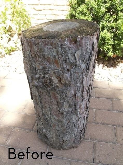 How to Make a Log Side Table Log Side Table, Tree Stump Side Table, Tree Stump Table, Fall Back In Love, Log Table, Stump Table, Log Siding, Log Furniture, A Log