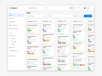 One of our clients has a small CRM/ERP system to aggregate data about his company sales and clients. Once he decided to improve it and sell it as a SaaS for his customers. So that is our vision of his pipeline. We decided to make a standard kanban and of course, we included his wishes and business goals for that product. What do you think? P.S. logoipsum because of NDA and it is still in development. Order Management Dashboard, Sales Kpi Dashboard, Asset Management Dashboard, Procurement Dashboard, Admin Panel Ui, Erp System, Dashboard Design, Research Paper, Business Goals