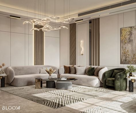 Women Majlis Design :: Behance Neoclassic Interior Design, Women Majlis, Sofa Back Wall, Neoclassic Interior, Home Reception, Majlis Design, Sofa Wall, Modern Reception, Canvas Paint