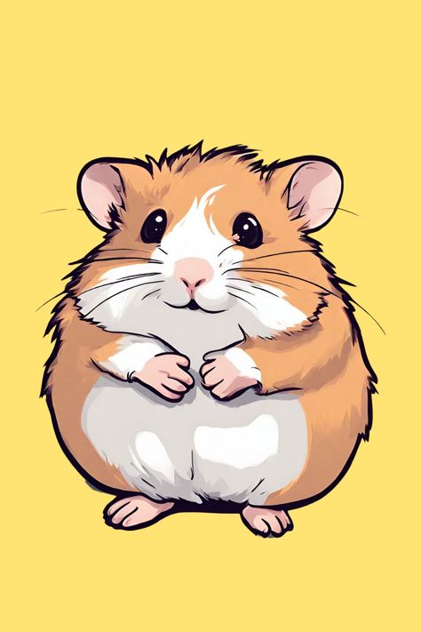 Hamster Drawing Reference, Hamster Drawing Sketches, Hamster Drawings, Cute Hamster Drawing, Hamster Painting, Hamster Tattoo, Hamster Illustration, Hamster Drawing, Hamster Art