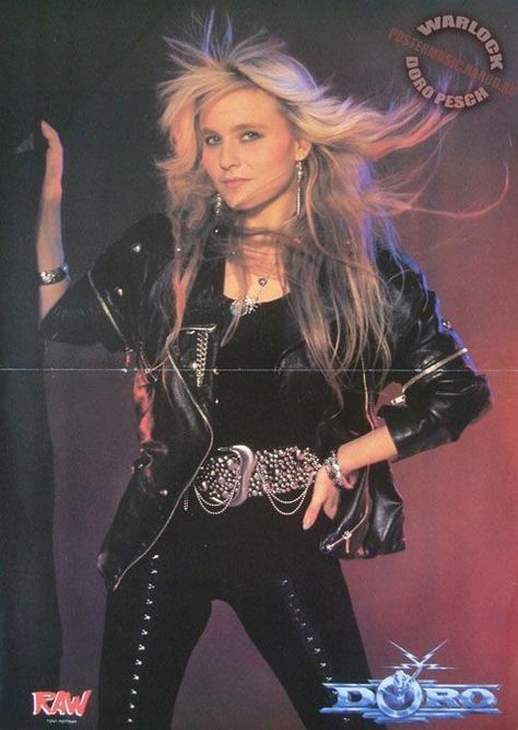 80s Rock Outfit, Metal Girl Style, 80s Rock Fashion, Doro Pesch, 80s Glam Rock, 80s Hair Metal, Metal Outfit, Ladies Of Metal, Rock And Roll Girl