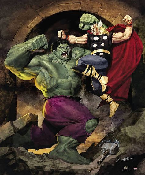 Ariel Olivetti on Instagram: “#hulk #thor #marvel” Hulk Vs Thor, Planet Hulk, Marvel Masterpieces, Marvel Comics Hulk, Thor Art, Hulk Art, The Mighty Thor, Drawing Course, The Hulk