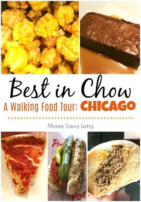 Chicago Food Tour, Garrett Popcorn, Chicago Vacation, Chicago Landmarks, Chicago Eats, Money Savvy, Chicago Tours, Sub Sandwiches, Comfort Food Southern