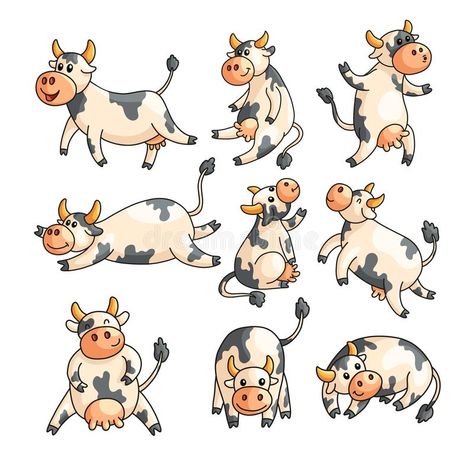 Funny Cow, Cartoon Farm Animals, Cute Cow Illustration, Cow Character, Cow Cartoon, Cow Character Design, Animal Farm Illustration, Cow Cartoon Drawing, Cow Sitting Down Drawing