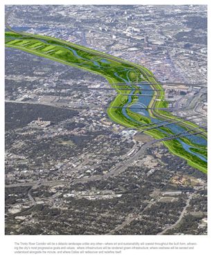 Green Infrastructure: Trinity River Corridor, a 9-mile urban park that provides flood protection, recreation, transportation and biodiversity conservation to Dallas,Texas. Green Infrastructure, Green Corridor, Flood Protection, Corridor Design, Linear Park, Organic Structure, Public Space Design, Design Guidelines, Urban Park