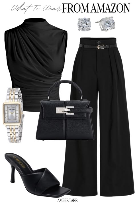 Business Woman Outfits Classy, Cute Trousers, Casual Cute Outfits, Cute Outfits Casual, Classic Outfit, Trouser Outfits, Fashion Top Outfits, Stylish Work Attire, The Black Label