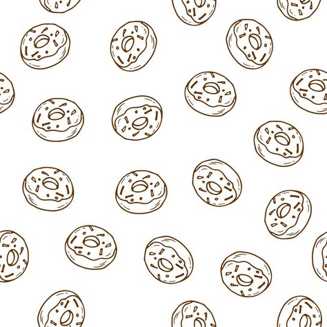 Donut Background, Donut Tattoo, Donut Drawing, Food Tattoos, Donut Pattern, Bookmarks Kids, Minimalist Pattern, Graphic Design Fun, Line Illustration