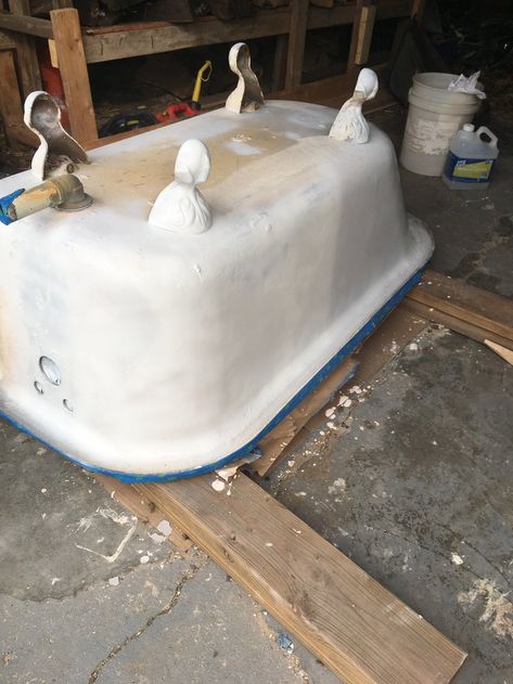 Painting A Clawfoot Tub, Clawfoot Tub Restoration, Refinished Clawfoot Tub, Antique Clawfoot Tub, Black Clawfoot Tub, Clawfoot Tub Bathroom, Tub Refinishing, Garden Bathtub, Painting Bathtub