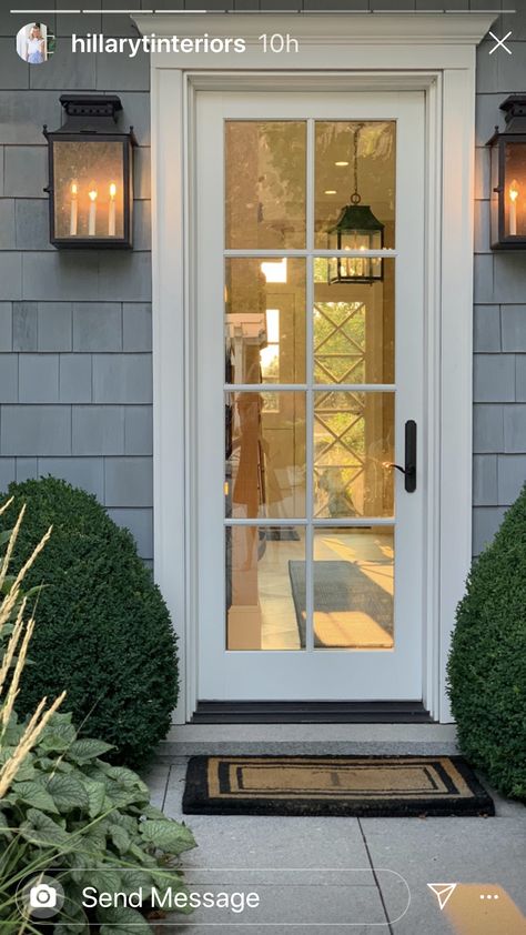 Front Exterior Doors Modern Farmhouse, Side Exterior Door, Exterior Back Doors With Window, Exterior Side Door Entrance, Small Exterior Door, Side Doors Exterior, Kitchen Door Exterior, Cottage Glass Front Door, Overhang Over Front Door