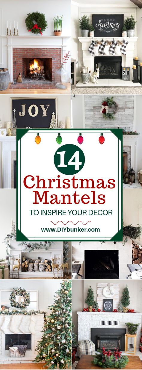 These mantel decorations for Christmas are absolutely STUNNING! I love the modern decor and farmhouse mantels especially. #christmas #christmasdecor #christmasdiy #diy #holidays #mantels #christmasmantels Diy Christmas Mantel, Diy Christmas Fireplace, Christmas Mantles, Mantel Ideas, Decorations For Christmas, Christmas Mantle Decor, Christmas Mantel, Christmas Mantel Decorations, Christmas Mantle