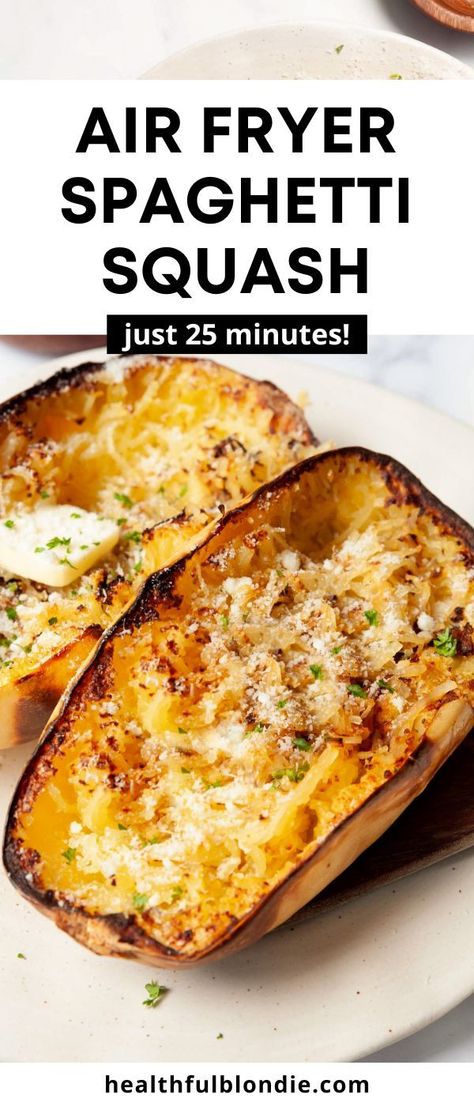 Air Fryer Spaghetti Squash Air Fryer Spaghetti Squash, Air Fryer Spaghetti, Blondie Recipes, Spaghetti Squash Recipes Easy, Spaghetti Squash Recipe, Cooking Spaghetti Squash, Low Carb Noodles, Cooking Spaghetti, Dinners Recipes