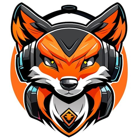 Detailed fox gaming mascot logo | Premium Vector #Freepik #vector #gaming #fox-logo #wolf-logo #mascot-logo Logo Gamers, Fox Icon, Monitor Wallpaper, Fox Vector, Gaming Mascot Logo, Fox Logo Design, Dual Monitor Wallpaper, Games Logo, Mascot Logos