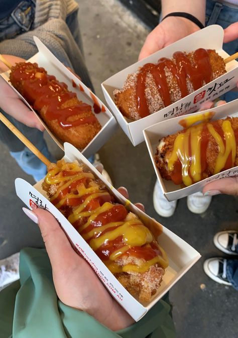 Foodporn Aesthetic, Tumblr Food, Corn Dog, Cute Snacks, Corn Dogs, Food Is Fuel, Food Obsession, Korean Food, Sweet Snacks