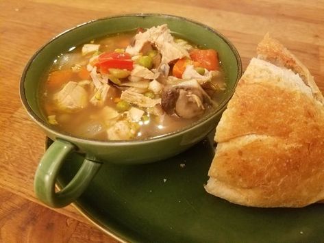 Sous Vide Chicken Soup Recipe: chicken breasts cook at 141°F (60.5°C) for 2 to 4 hours. Sous Vide Cooking Times, Turkey Wings Recipe, Chicken Barley, Sous Vide Chicken Breast, Chicken Barley Soup, Sous Vide Chicken, Chicken Soup Recipe, Turkey Wings, Sous Vide Recipes