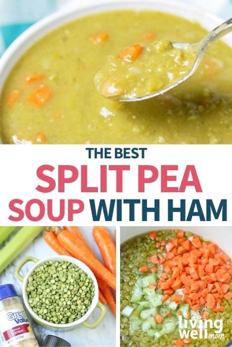 There is plenty of time for the flavors to meld in this delicious ham and split pea soup. Made with fresh split peas, ham bone, fresh veggies, and seasonings, you won’t be disappointed in this classic comfort dish. Recipe For Split Pea Soup Ham Bone, Pea Soup Without Ham Bone, Pea Soup Recipe Ham, Crockpot Pea Soup With Ham Bone, Easy Split Pea Soup With Ham, Easy Pea Soup With Ham Bone, Yellow Pea Soup With Ham Bone, Best Pea Soup With Ham Bone, Ham Pea Soup Recipe