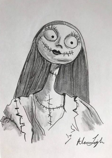 Drawing Nightmare Before Christmas, Nightmare Before Christmas Drawing, Sally Drawing, Tim Burton Drawings Style, Nightmare Before Christmas Art, Tim Burton Drawings, Christmas Drawing Ideas, Jack Y Sally, Nightmare Before Christmas Characters