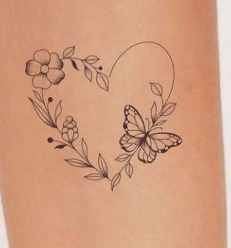 Grandmother Tattoo, Tulip Tattoos, Tattoo Papillon, Tree Tattoo Ankle, Scottish Thistle Tattoo, Butterfly With Flowers Tattoo, Believe Tattoos, Mom Daughter Tattoos, Cute Simple Tattoos