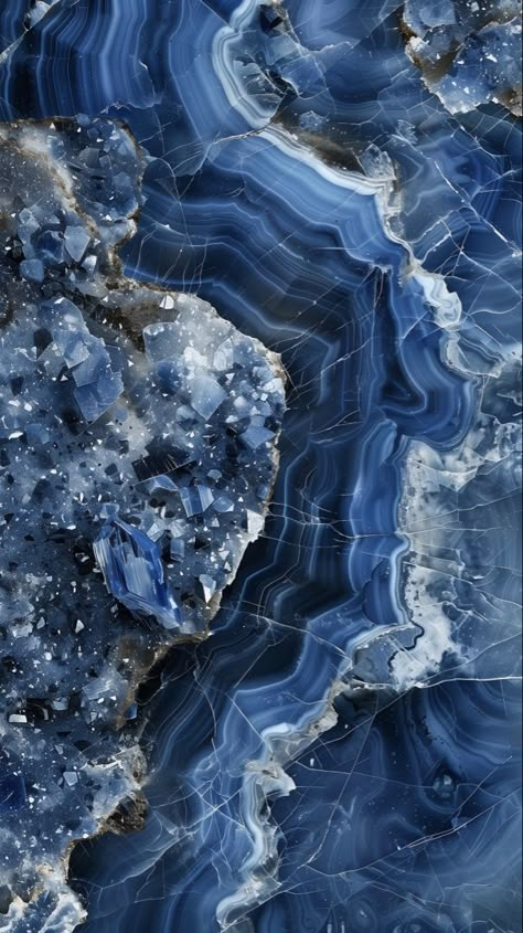 Semiprecious beautiful stone, gemstones Blue Marble Wallpaper, Crystal Background, Iphone Wallpaper Landscape, Everything Is Blue, Blue Geode, Cool Pictures For Wallpaper, Stone Wallpaper, Geode Art, Gemstone Art