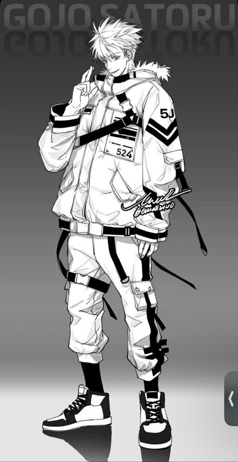 Techwear Drawing, Techwear Character Design, Cyberpunk Outfit Male, Techwear Art, Techwear Anime, Anime Techwear, Cyberpunk Outfit, Ninja Outfit, Outfit Drawing