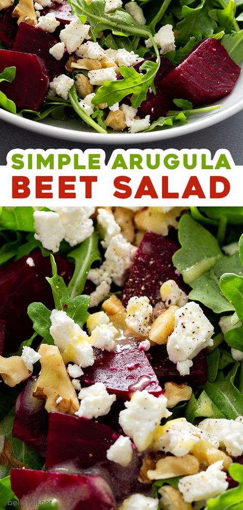 Arugula Salads, Arugula Beet Salad, Citrus Vinaigrette Dressing, Pickled Beet Salad, Beet Salad With Feta, Beet Salad Recipe, Veggie Salads, Arugula Recipes, Arugula Salad Recipes