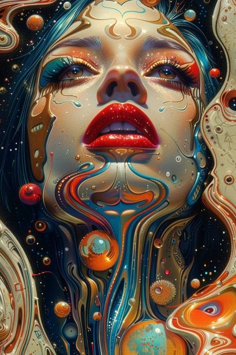 Vibes Phone Wallpaper, Digital Art Woman, Pop Surrealism Art, Art Phone Wallpaper, Mushroom Nails, Fantasy Surrealism, Abstract Tattoo Ideas, Abstract Art Digital, Surealism Art