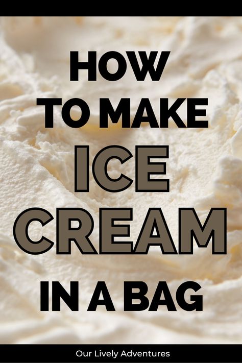 The easiest and most fun way to make homemade ice cream! All you need to make ice cream in a bag are 5 ingredients and 10 minutes! Ice Cream In A Bag Recipe, Make Homemade Ice Cream, Ice Cream In A Bag, Snow Ice Cream, Making Homemade Ice Cream, Ice Cream Mixture, Delicious Ice Cream, Ice Cream Base, Ice Cream At Home