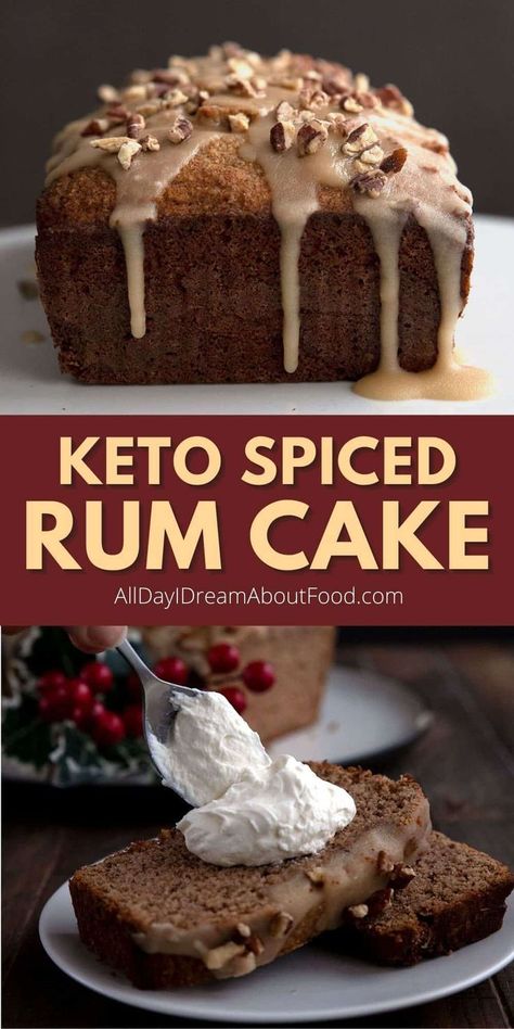 Keto Rum Cake, Spiced Rum Cake, Dessert Recipes Keto, Rum Pound Cake, Keto Pound Cake, Desserts Low Carb, Baking With Protein Powder, Low Carb Christmas, Rum Cake Recipe