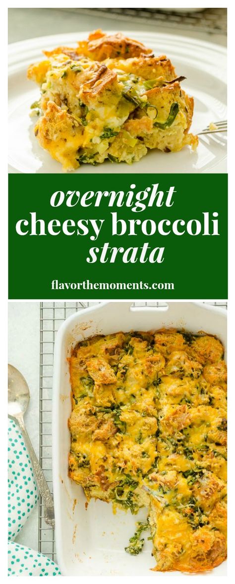 Broccoli Strata, Brunch Food Ideas, Strata Recipes Breakfast, Vegetarian Breakfast Casserole, Baby Shower Brunch Food, Easter Salad, Strata Recipes, Make Ahead Breakfast Casserole, Overnight Breakfast Casserole