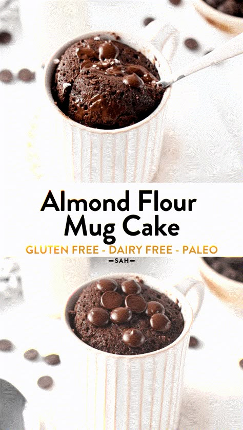 Almond Flour Mug Cake, Healthy Chocolate Mug Cake, Paleo Mug Cake, Gluten Free Mug Cake, Chocolate Chip Mug Cake, Mug Cake Healthy, Almond Flour Cakes, Protein Mug Cakes, Mug Cake Recipe