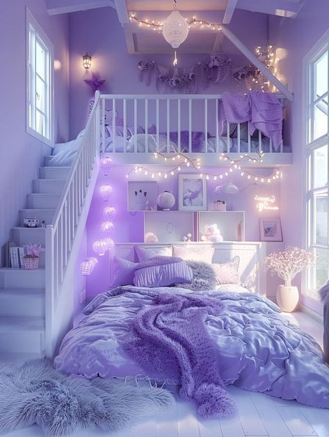 Cute Purple Bedroom Ideas, Room Inspo Purple, Aesthetic Purple Bedroom, Purple Aesthetic Bedroom Ideas, Purple Bedroom Ideas For Kids, Purple Teen Room, Purple Aesthetic Room, Purple Aesthetic Bedroom, Purple Bedroom Decor