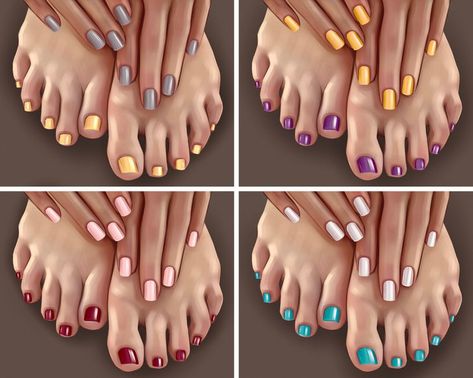 Trending Pedicure, Mani Pedi Color Combos, Unique Nail Ideas, Pedicure Trends, Mani Pedi Combos, Toe Art Designs, French Toe Nails, Nail Polish Combinations, Red Pedicure